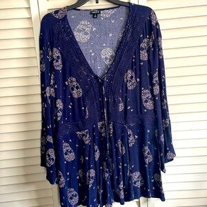 Torrid skull print boho top